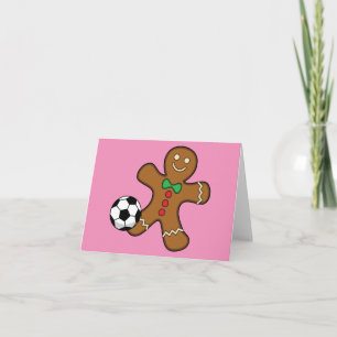 Gingerbread Man Playing Soccer Card