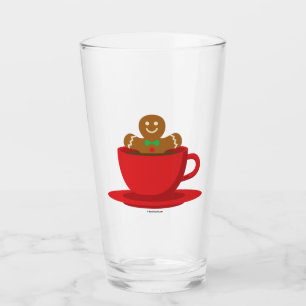 Gingerbread Man Relaxing In Hot Chocolate Red Cup