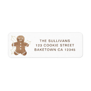 Gingerbread Man Return Address Label