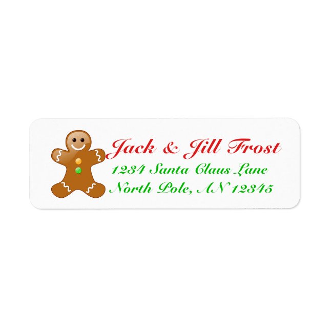 Gingerbread Man Return Address Label (Front)