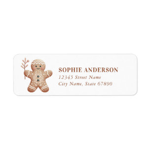 Gingerbread Man Return Address Labels
