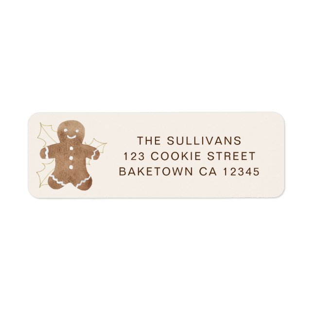 Gingerbread Man Return Address Return Address Label (Front)
