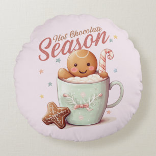 Gingerbread Man  Round Cushion