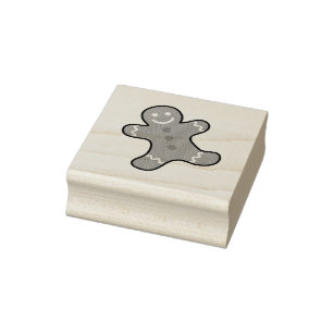 Gingerbread man rubber stamp