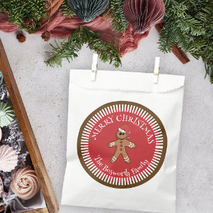 Gingerbread Man Santa Hat Christmas Candy Favour Bag