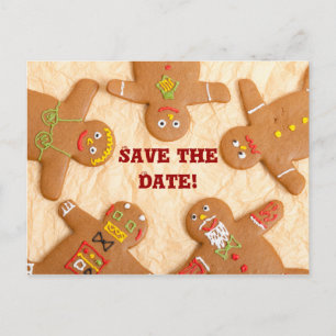 Gingerbread Man Save the Date Postcard (customise)