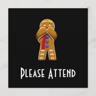 Gingerbread Man - Scared - Original Colours Invitation