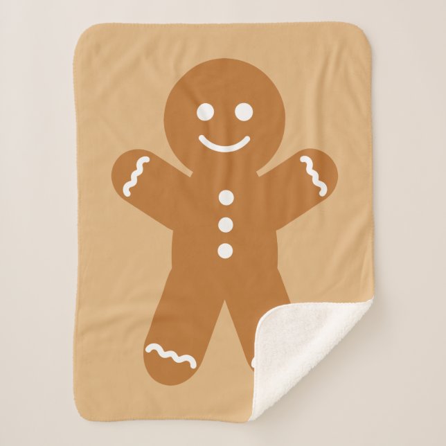 Gingerbread man sherpa blanket (Front)
