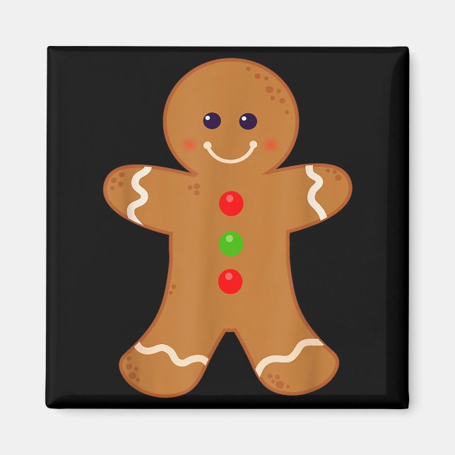 Gingerbread Man Shirt Christmas Cookie Baking Holi Magnet (Front)