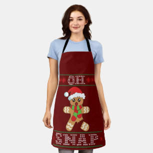 Gingerbread Man Shirt Gift Oh Snap Christmas Ugly Apron