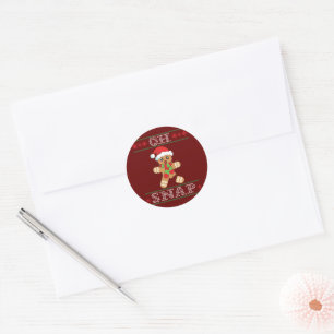 Gingerbread Man Shirt Gift Oh Snap Christmas Ugly Classic Round Sticker