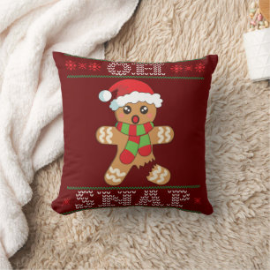 Gingerbread Man Shirt Gift Oh Snap Christmas Ugly Cushion