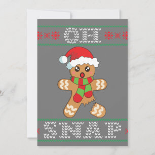 Gingerbread Man Shirt Gift Oh Snap Christmas Ugly Invitation