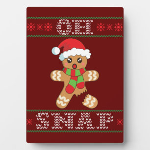 Gingerbread Man Shirt Gift Oh Snap Christmas Ugly Plaque