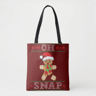 Gingerbread Man Shirt Gift Oh Snap Christmas Ugly Tote Bag