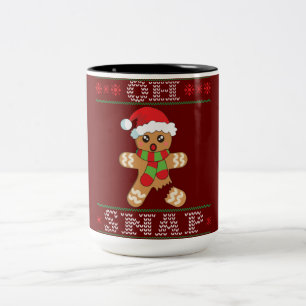 Gingerbread Man Shirt Gift Oh Snap Christmas Ugly Two-Tone Coffee Mug