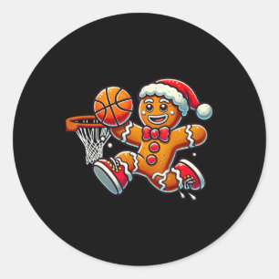 Gingerbread Man Sketll Christmas Cookie Fun Xmas K Classic Round Sticker