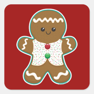 Gingerbread Man Square Sticker