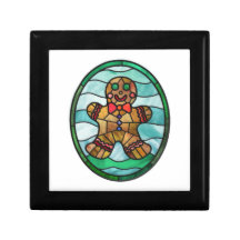 Gingerbread man stained glass