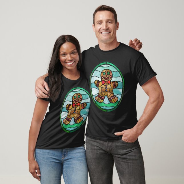 Gingerbread man stained glass style T-Shirt (Unisex)