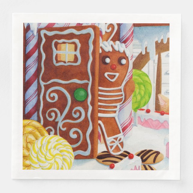 GINGERBREAD MAN Standard Dinner Paper Napkins (Front)