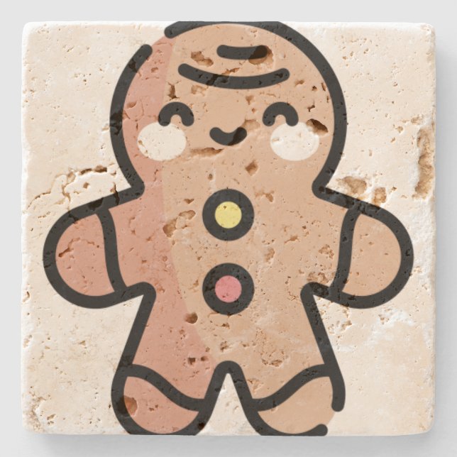 gingerbread man stone coaster (Front)