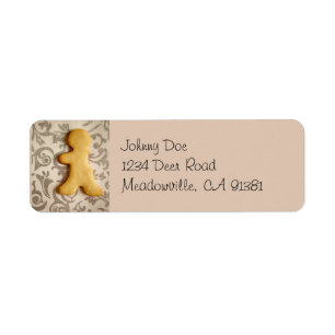 Gingerbread Man Sugar Cookie Label Return Address Label