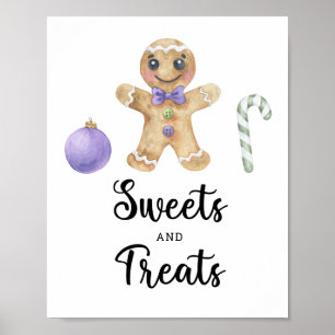 Gingerbread man - sweets and treats baby shower poster