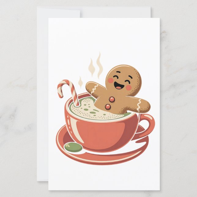 Gingerbread Man Taking a Matcha Bathub Christmas  (Front)