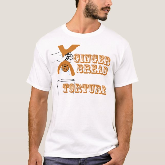 Gingerbread Man Torture Bizarre Humour T-Shirt (Front)