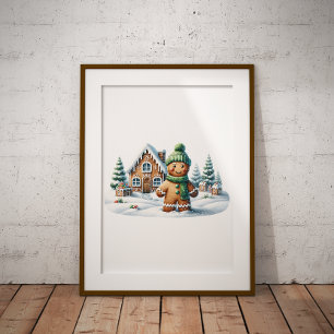 Gingerbread Man Winter Adventure Poster