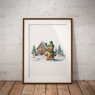 Gingerbread Man Winter Adventure Poster