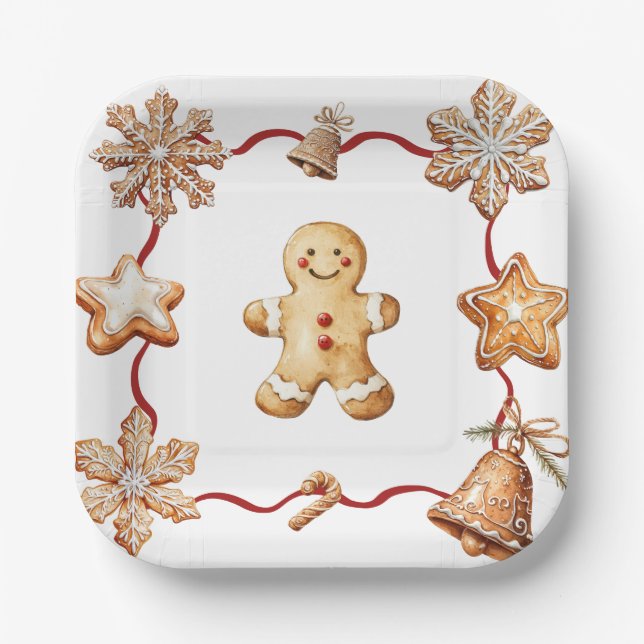 Gingerbread Man | Winter Christmas Plates (Front)