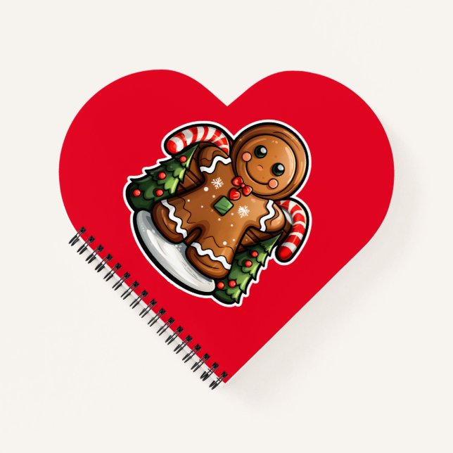 Gingerbread man with candy canes notebook (Front)