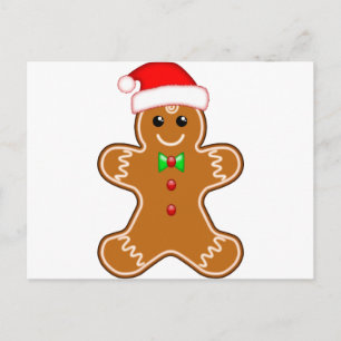 Gingerbread man with hat postcard