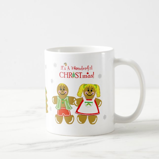 Gingerbread Man & Woman Christmas Mug (Right)