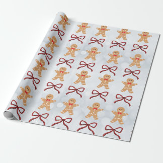 Gingerbread man wrapping paper