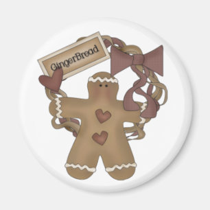 Gingerbread Man Wreath Magnet