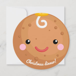 gingerbread man's head christmas  invitation