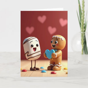 Gingerbread Marshmallow Heart Card