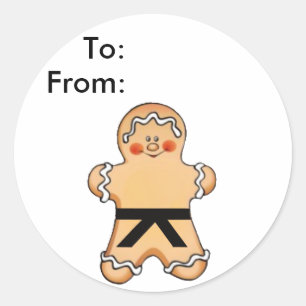 Gingerbread Martial Artist Gift Tags
