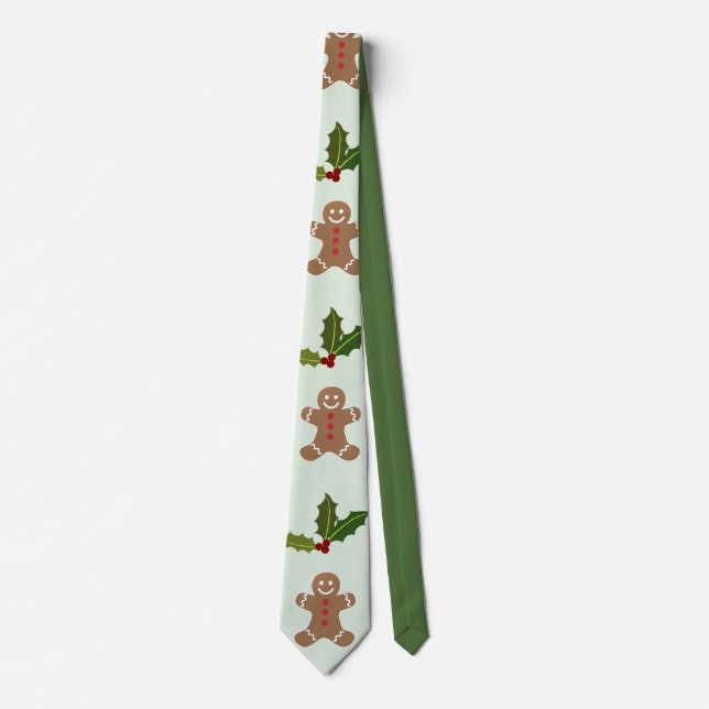 Gingerbread Men and Holly Tie (Front)