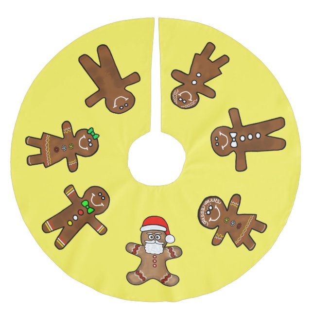 Gingerbread Men and Women Christmas Tree Skirt (Front)