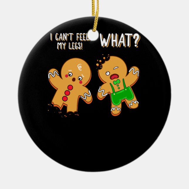 Gingerbread Men Christmas Funny Cookie Baking Ceramic Ornament (Front)