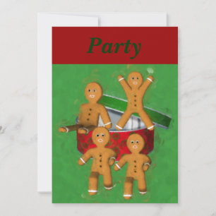 Gingerbread Men Christmas Holiday Invitation