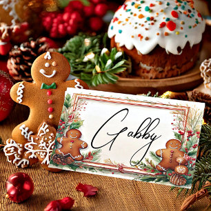 Gingerbread men christmas place card