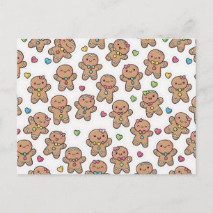 Gingerbread Men Christmas Postcard
