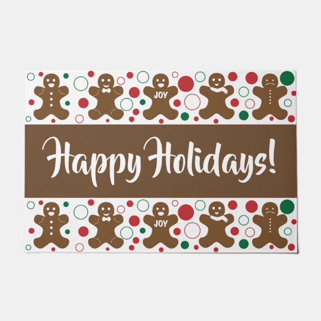 Gingerbread Men - Door Mat (Front)