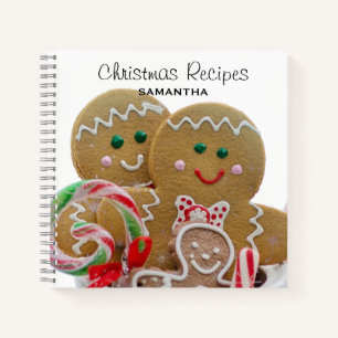 Gingerbread Men Family Christmas Personalised Notebook