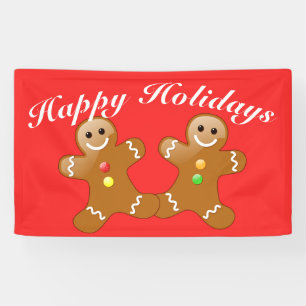 Gingerbread Men Happy Holidays Banner
